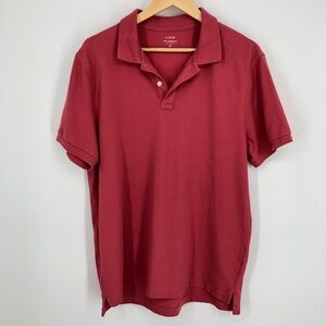 J Crew Mens Flex Pique Polo Shirt‎ Size Large Pink Short Sleeve